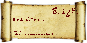 Back Ágota névjegykártya